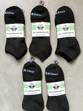 Dockers Men’s Black Full Cushion Low Cut Socks - 3 Pairs